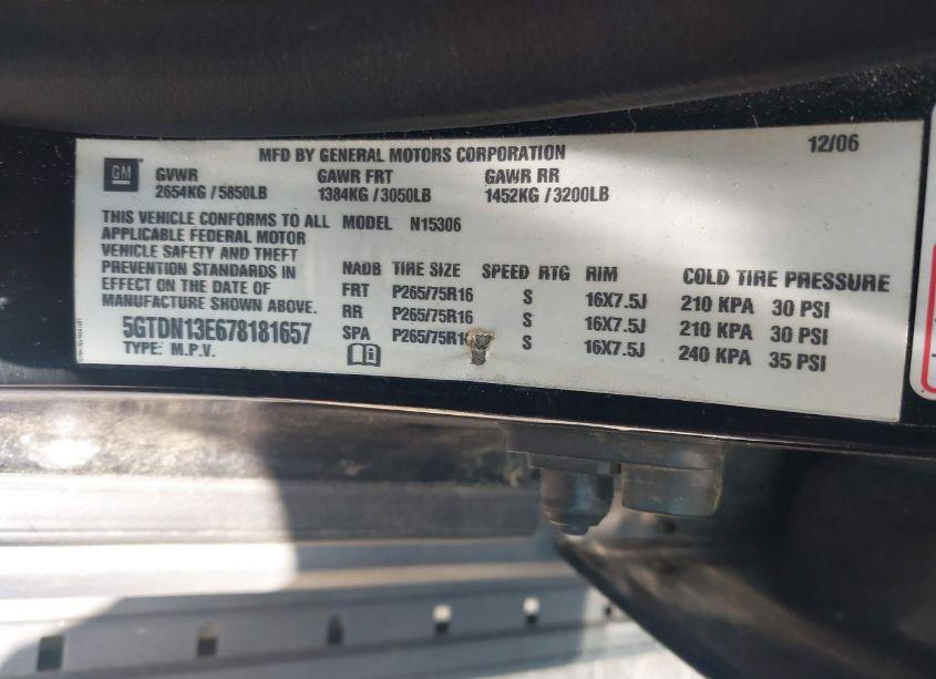 Photo 9 of 2007 Hummer H3 SUV (VIN 5GTDN13E678181657)