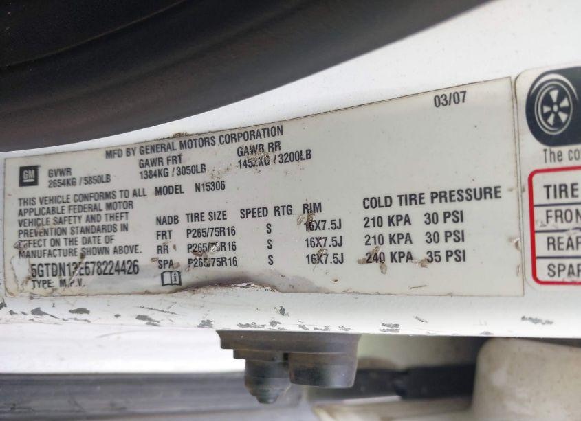 Photo 9 of 2007 Hummer H3 SUV (VIN 5GTDN13E678224426)