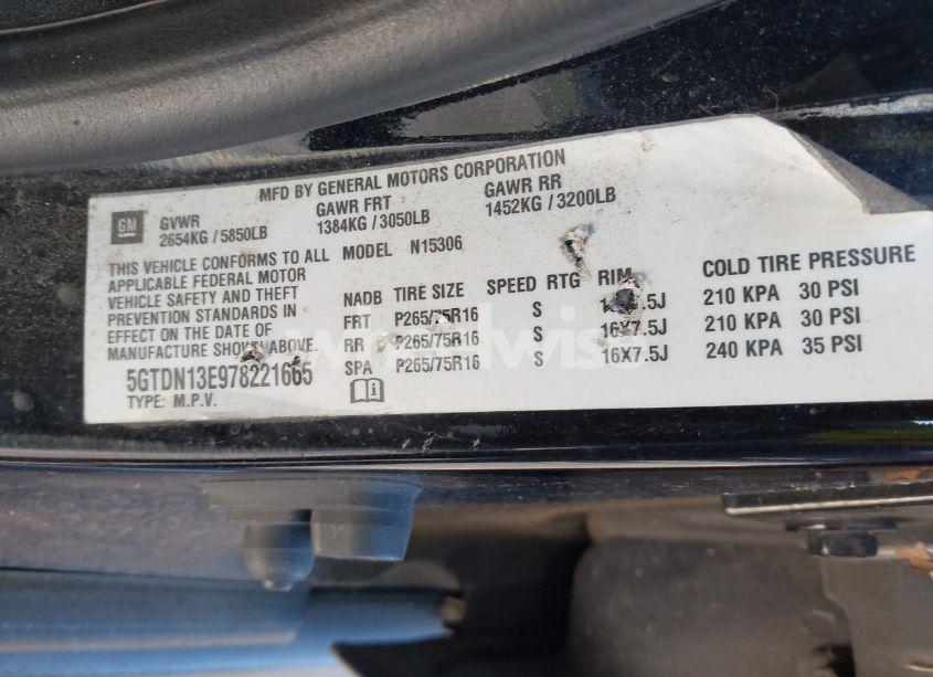 Photo 9 of 2007 Hummer H3 SUV (VIN 5GTDN13E978221665)