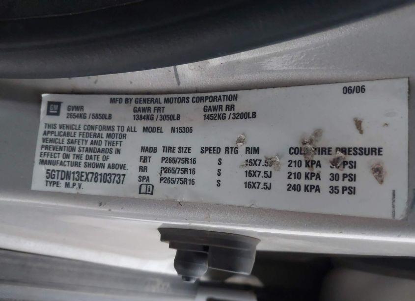 Photo 9 of 2007 Hummer H3 SUV (VIN 5GTDN13EX78103737)