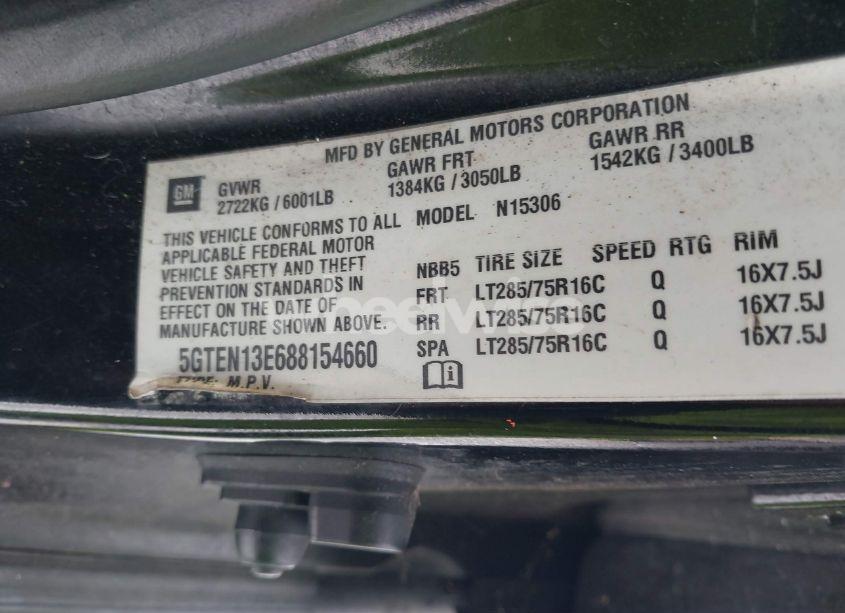 Photo 9 of 2008 Hummer H3 SUV (VIN 5GTEN13E688154660)