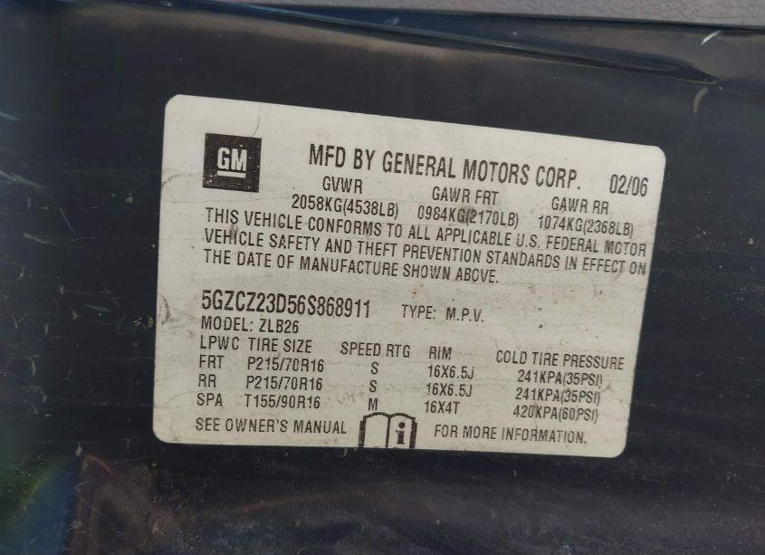 Photo 9 of 2006 Saturn Vue 4 CYL (VIN 5GZCZ23D56S868911)