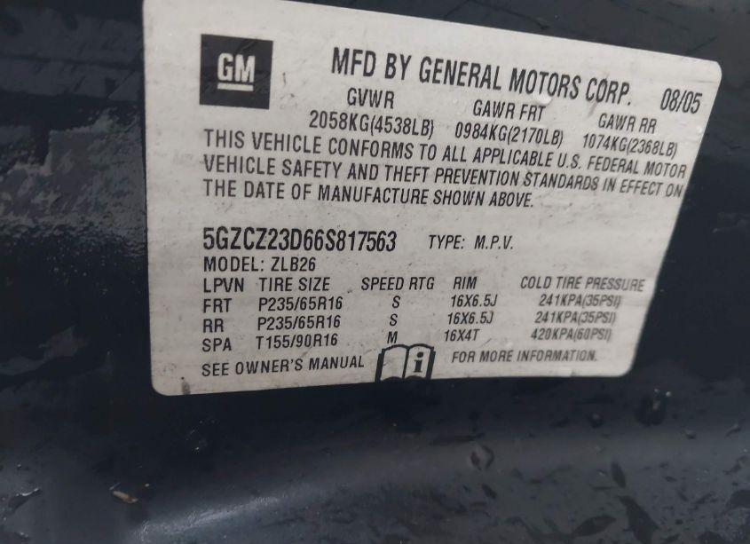 Photo 9 of 2006 Saturn Vue 4 CYL (VIN 5GZCZ23D66S817563)