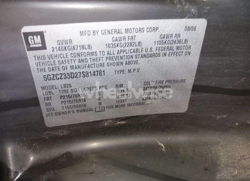 Photo 9 of 2007 Saturn Vue 4 CYL (VIN 5GZCZ33D27S814781)