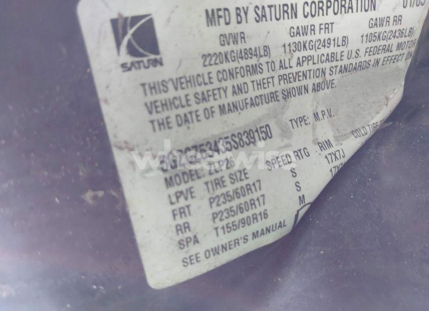 Photo 9 of 2005 Saturn Vue V6 (VIN 5GZCZ53435S839150)