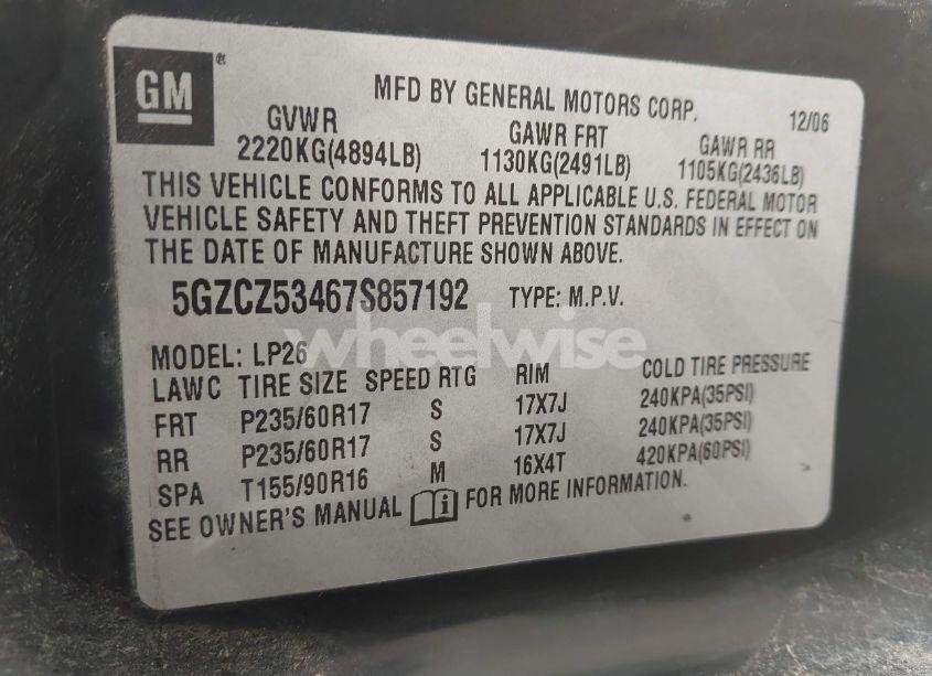 Photo 9 of 2007 Saturn Vue V6 (VIN 5GZCZ53467S857192)