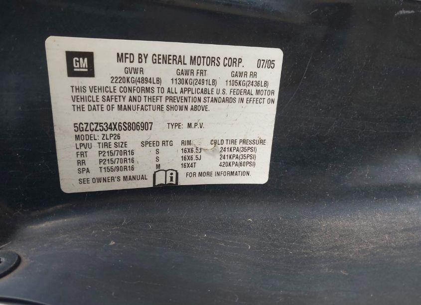 Photo 9 of 2006 Saturn Vue V6 (VIN 5GZCZ534X6S806907)