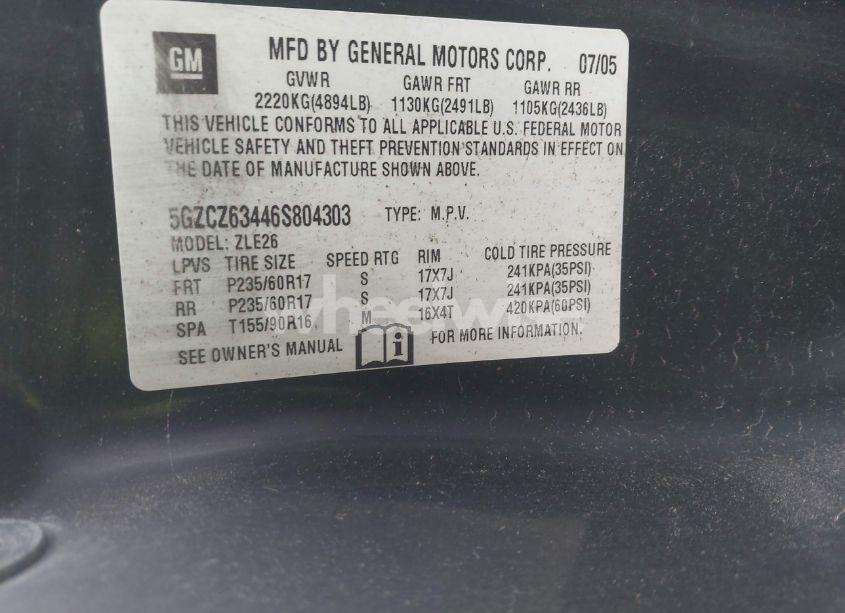 Photo 9 of 2006 Saturn Vue V6 (VIN 5GZCZ63446S804303)