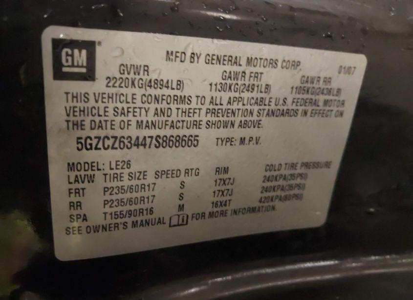 Photo 9 of 2007 Saturn Vue V6 (VIN 5GZCZ63447S868665)