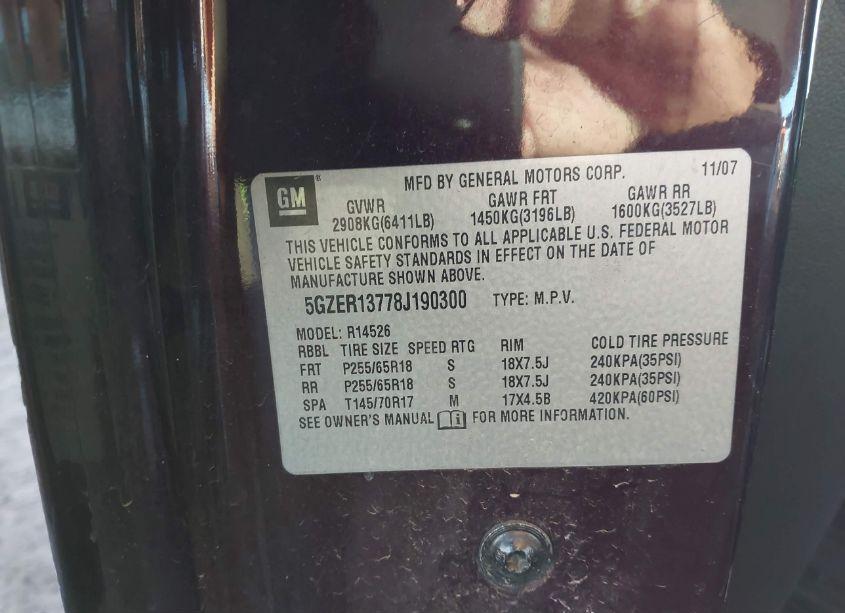 Photo 9 of 2008 Saturn Outlook XE (VIN 5GZER13778J190300)