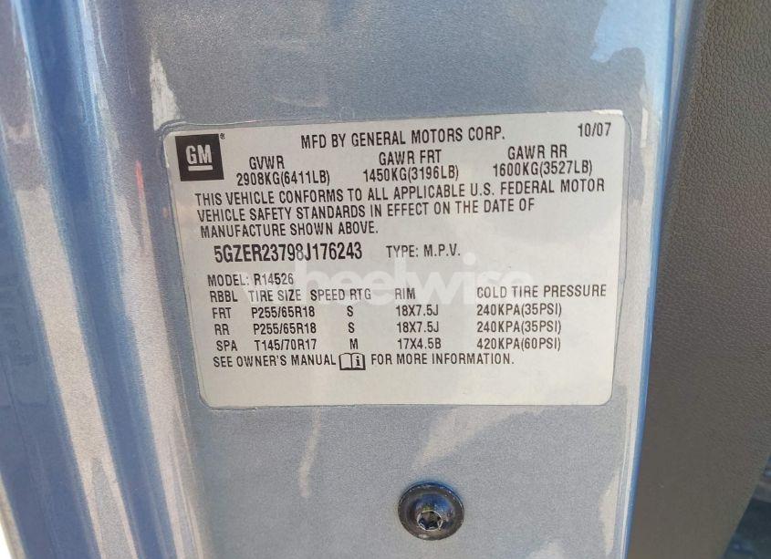 Photo 9 of 2008 Saturn Outlook XR (VIN 5GZER23798J176243)