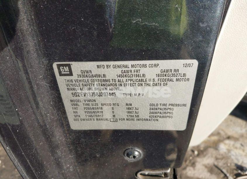 Photo 9 of 2008 Saturn Outlook XE (VIN 5GZEV13758J207445)