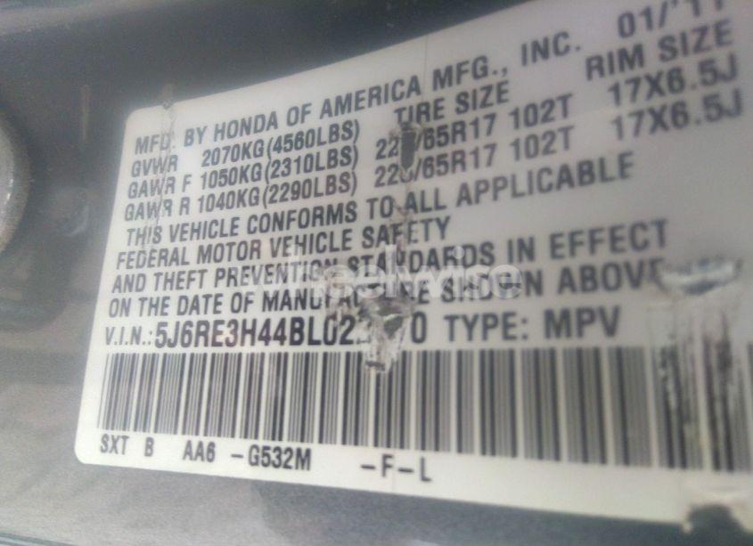 Photo 9 of 2011 Honda Cr-v SE (VIN 5J6RE3H44BL022970)