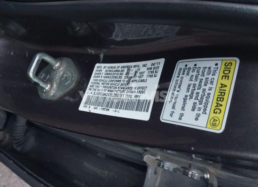 Photo 9 of 2011 Honda Cr-v LX (VIN 5J6RE4H3XBL066761)