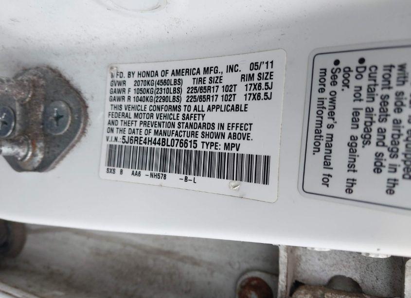 Photo 9 of 2011 Honda Cr-v SE (VIN 5J6RE4H44BL076615)