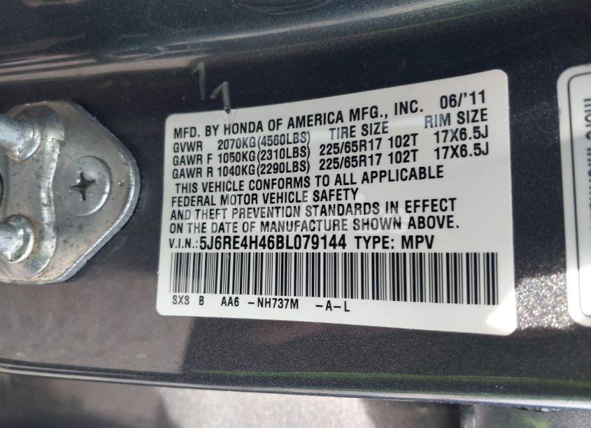 Photo 9 of 2011 Honda Cr-v SE (VIN 5J6RE4H46BL079144)