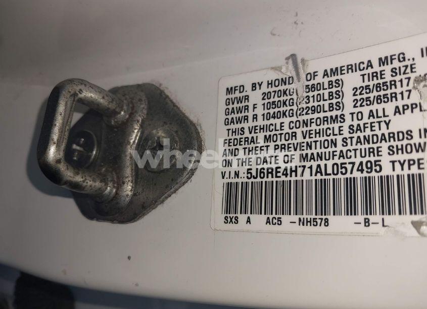 Photo 9 of 2010 Honda Cr-v EX-L (VIN 5J6RE4H71AL057495)