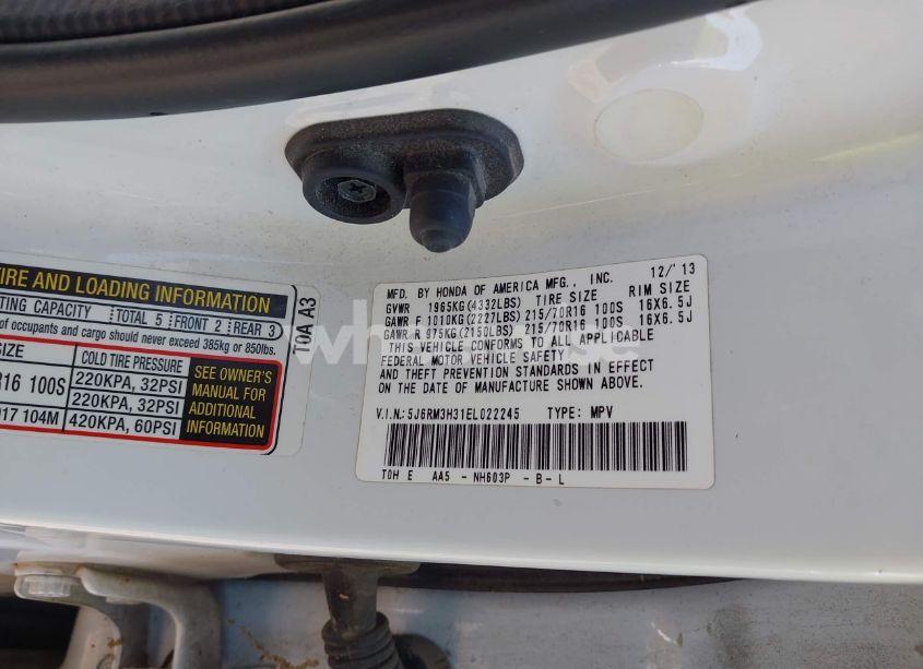 Photo 9 of 2014 Honda Cr-v LX (VIN 5J6RM3H31EL022245)