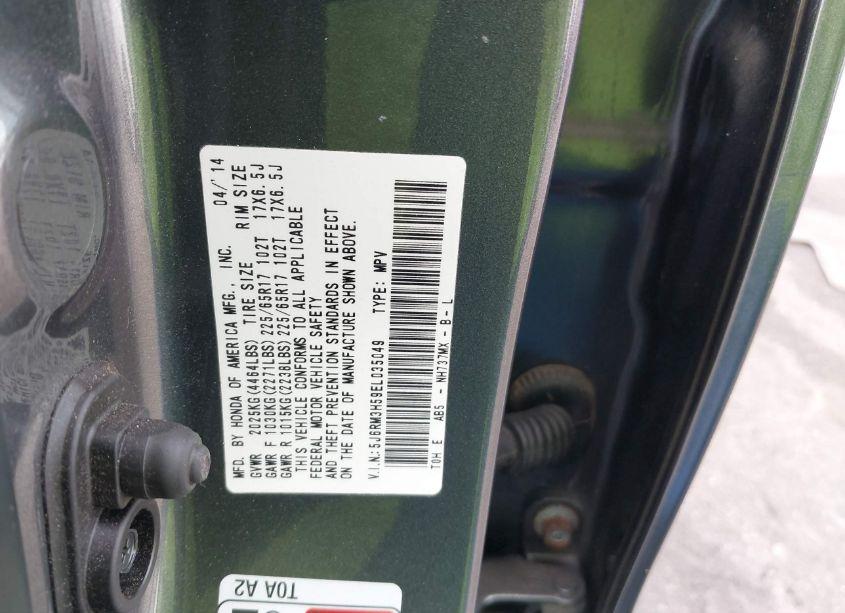 Photo 9 of 2014 Honda Cr-v EX (VIN 5J6RM3H59EL035049)