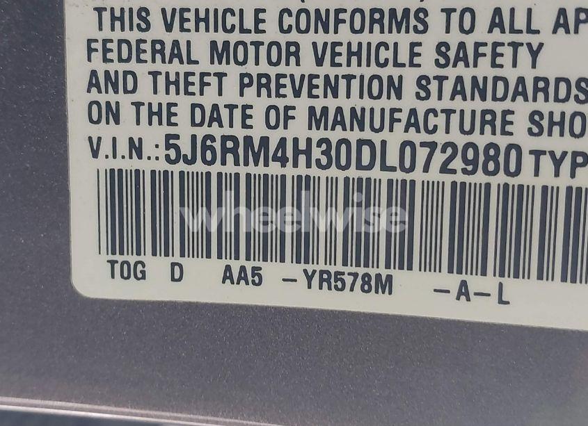 Photo 9 of 2013 Honda Cr-v LX (VIN 5J6RM4H30DL072980)