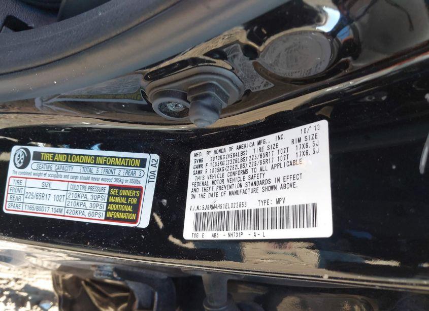 Photo 9 of 2014 Honda Cr-v EX (VIN 5J6RM4H51EL023855)