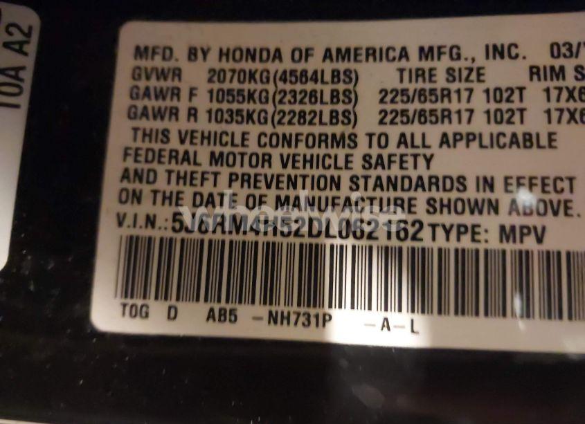 Photo 9 of 2013 Honda Cr-v EX (VIN 5J6RM4H52DL062162)