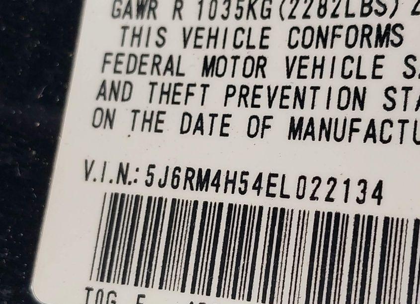 Photo 9 of 2014 Honda Cr-v EX (VIN 5J6RM4H54EL022134)