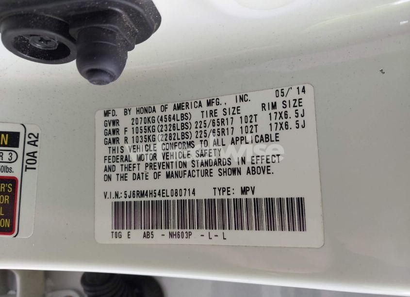 Photo 9 of 2014 Honda Cr-v EX (VIN 5J6RM4H54EL080714)