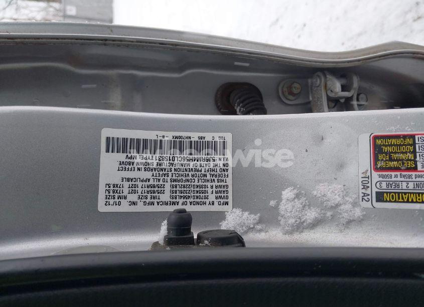 Photo 9 of 2012 Honda Cr-v EX (VIN 5J6RM4H56CL015831)
