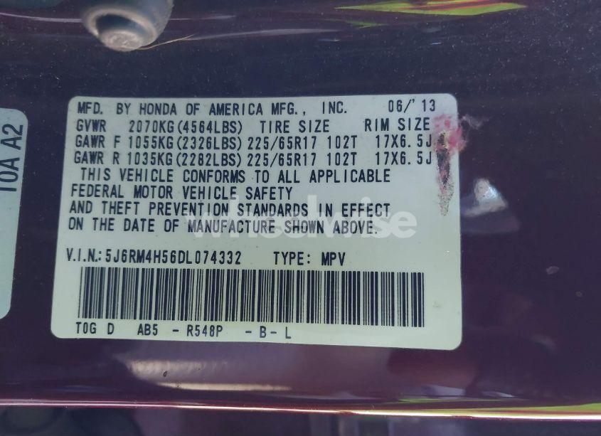 Photo 9 of 2013 Honda Cr-v EX (VIN 5J6RM4H56DL074332)