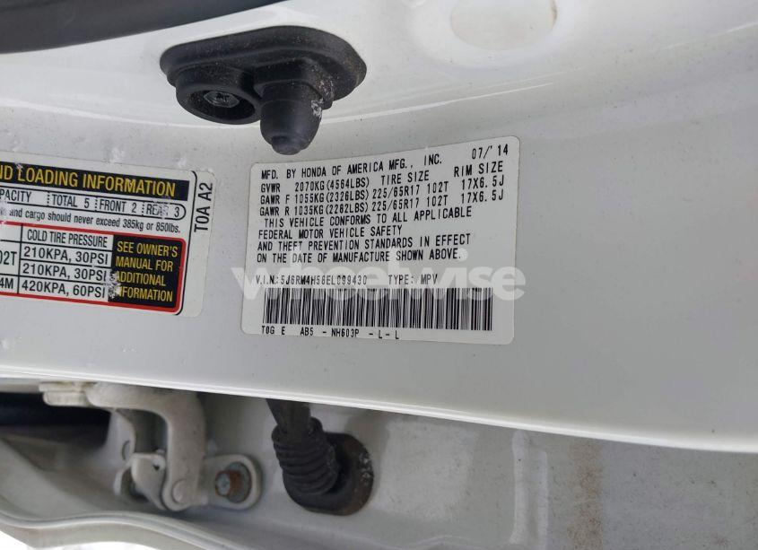 Photo 9 of 2014 Honda Cr-v EX (VIN 5J6RM4H58EL099430)