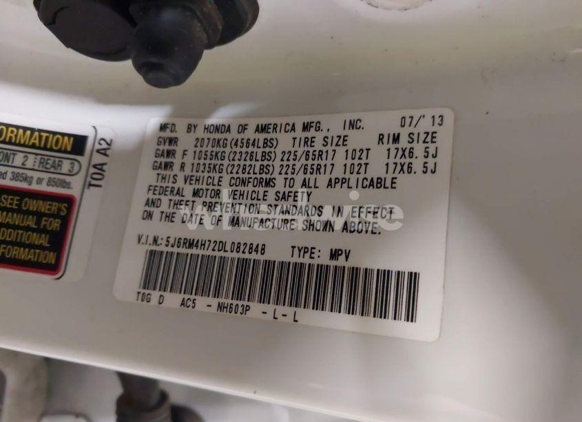 Photo 9 of 2013 Honda Cr-v EX-L (VIN 5J6RM4H72DL082848)