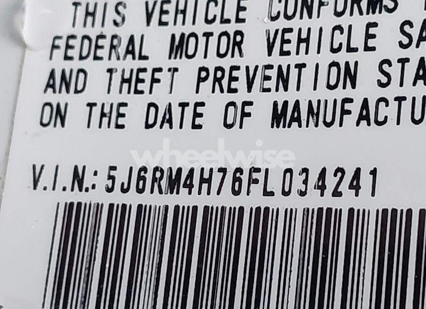 Photo 9 of 2015 Honda Cr-v EX-L (VIN 5J6RM4H76FL034241)
