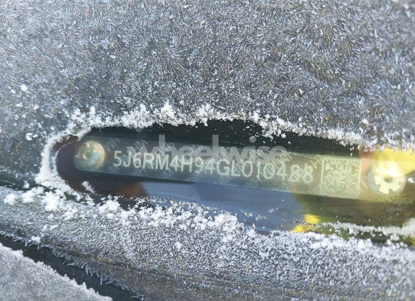 Photo 9 of 2016 Honda Cr-v TOURING (VIN 5J6RM4H94GL010488)