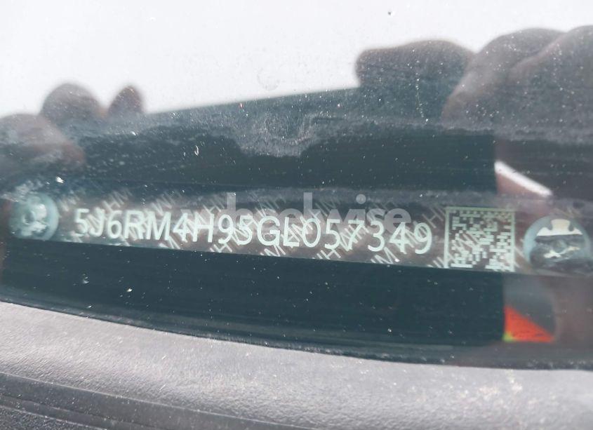 Photo 9 of 2016 Honda Cr-v TOURING (VIN 5J6RM4H95GL057349)