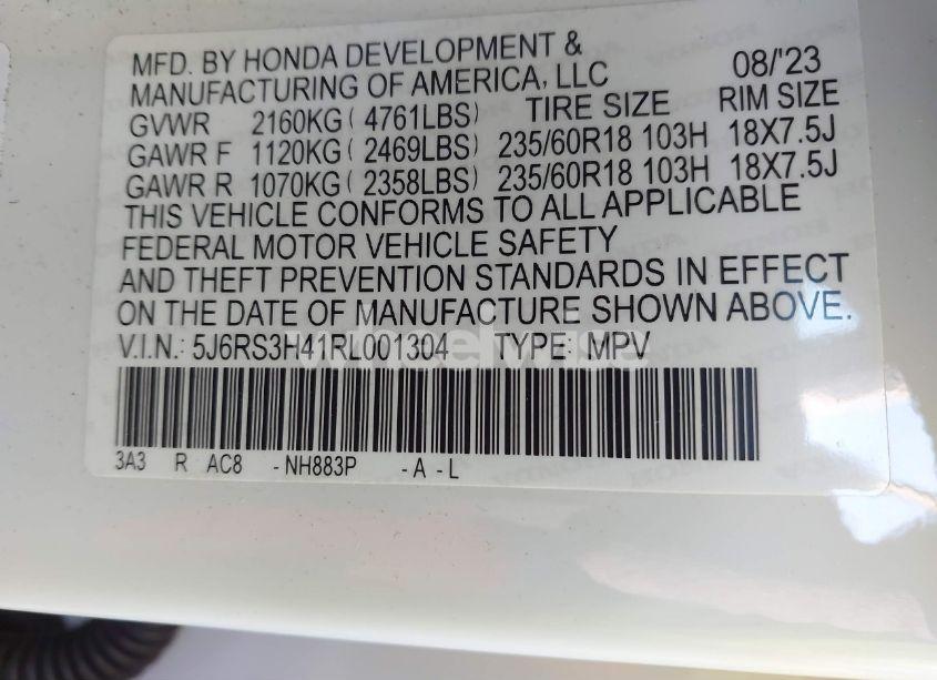 Photo 9 of 2024 Honda Cr-v EX 2WD (VIN 5J6RS3H41RL001304)