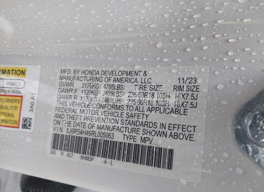 Photo 9 of 2024 Honda Cr-v EX (VIN 5J6RS4H46RL005063)