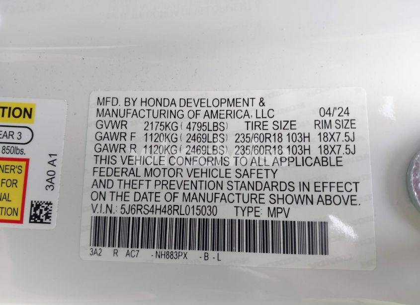 Photo 9 of 2024 Honda Cr-v EX AWD (VIN 5J6RS4H48RL015030)