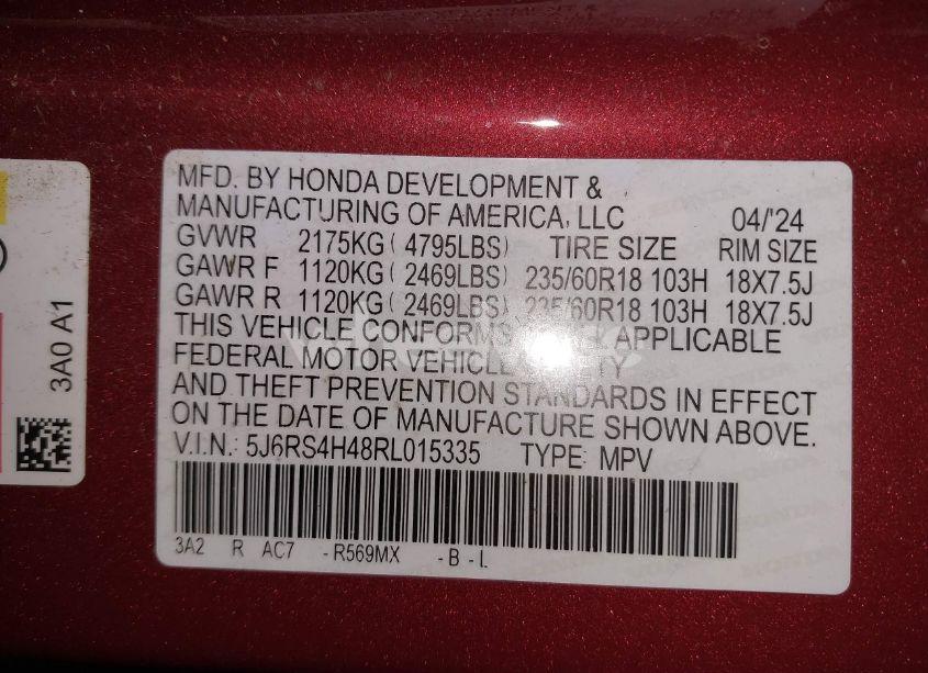 Photo 9 of 2024 Honda Cr-v EX AWD (VIN 5J6RS4H48RL015335)