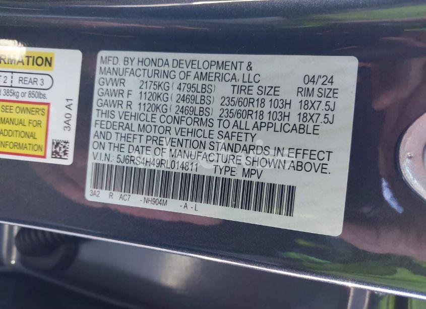 Photo 9 of 2024 Honda Cr-v EX AWD (VIN 5J6RS4H49RL014811)