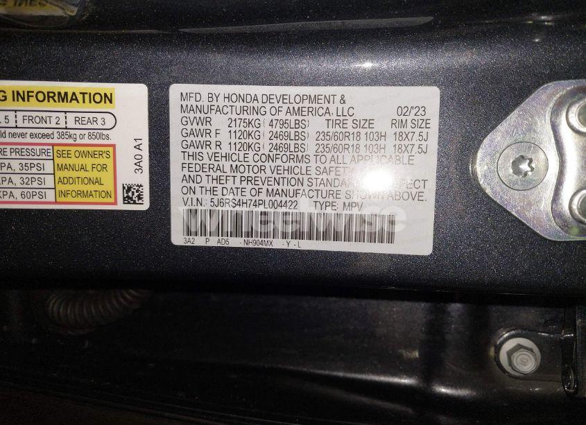 Photo 9 of 2023 Honda Cr-v EX-L AWD (VIN 5J6RS4H74PL004422)