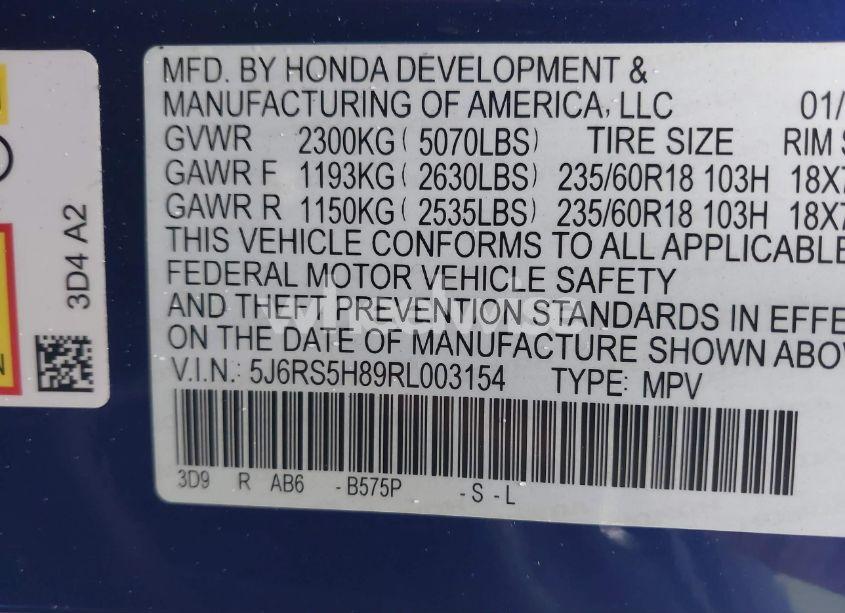 Photo 9 of 2024 Honda Cr-v HYBRID SPORT-L (VIN 5J6RS5H89RL003154)