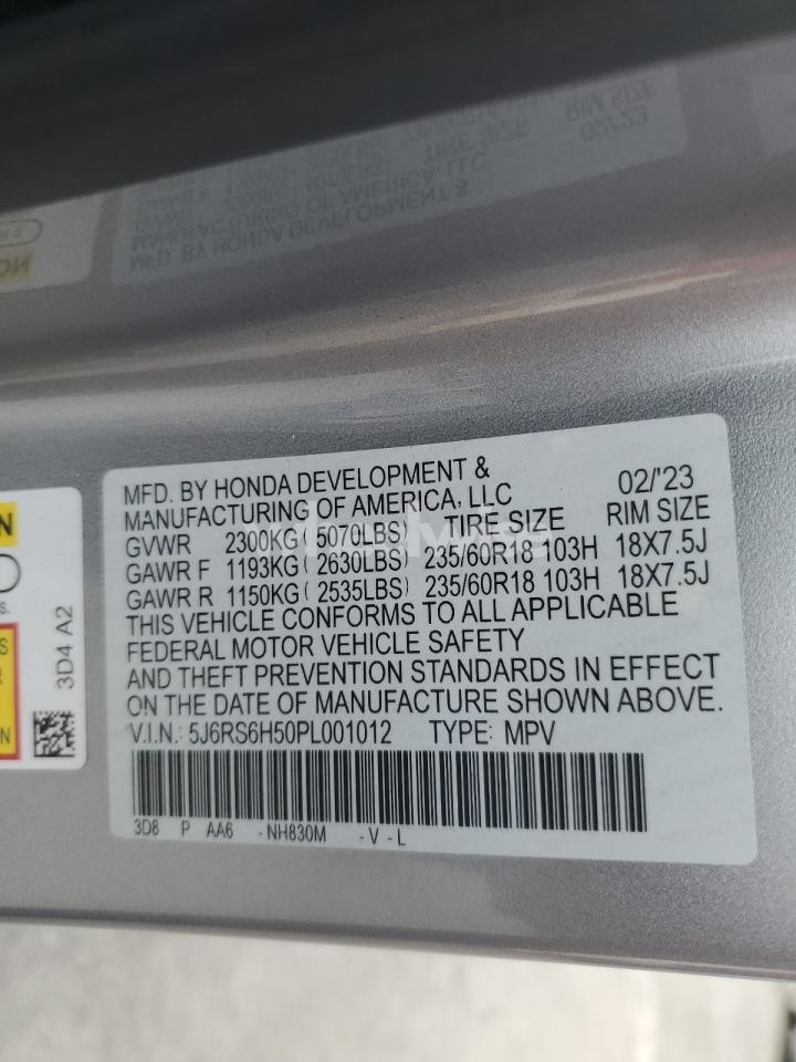 Photo 13 of 2023 HONDA CR-V SPORT (VIN 5J6RS6H50PL001012)