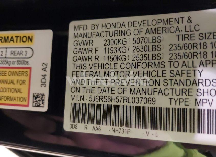 Photo 9 of 2024 Honda Cr-v HYBRID SPORT (VIN 5J6RS6H57RL037069)