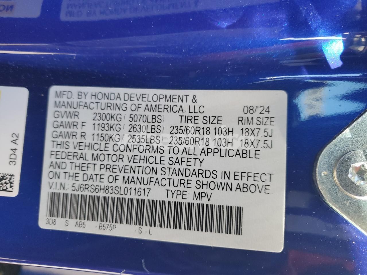 Photo 14 of 2025 HONDA CR-V SPORT-L (VIN 5J6RS6H83SL011617)