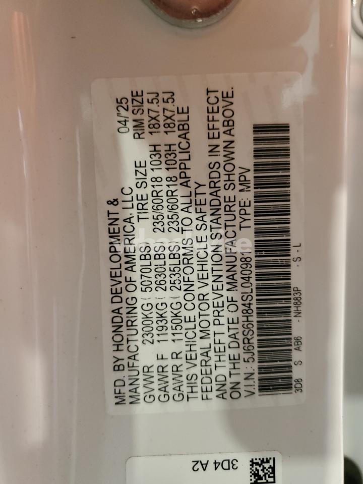 Photo 13 of 2025 HONDA CR-V SPORT-L (VIN 5J6RS6H84SL040981)