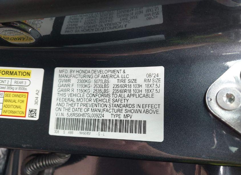 Photo 9 of 2025 Honda Cr-v HYBRID SPORT-L (VIN 5J6RS6H87SL009224)