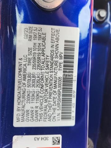 Photo 8 of 2023 HONDA CR-V SPORT TOURING (VIN 5J6RS6H96PL000305)