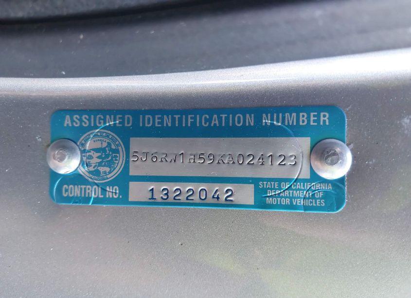 Photo 9 of 2019 Honda Cr-v EX (VIN 5J6RW1H59KA024123)