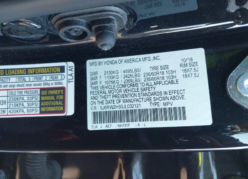 Photo 9 of 2018 Honda Cr-v EX (VIN 5J6RW2H50JL032121)